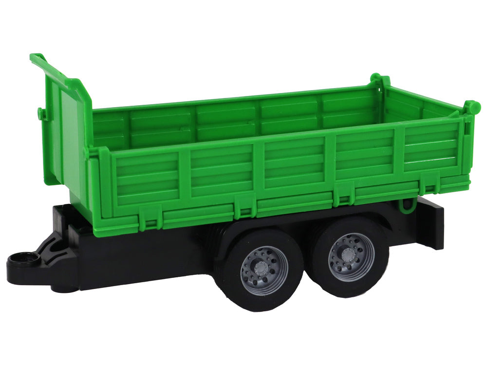 Camião com grua de fricção verde com madeira 1:16