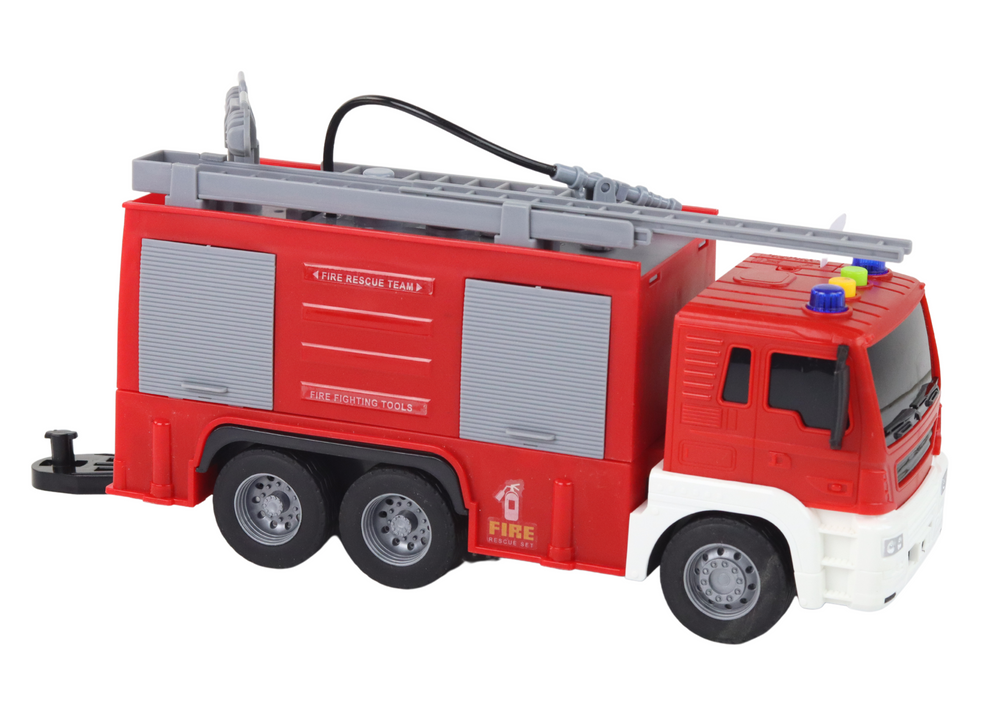 Camião de Bombeiros com Reboque Luzes e Sons 1:16