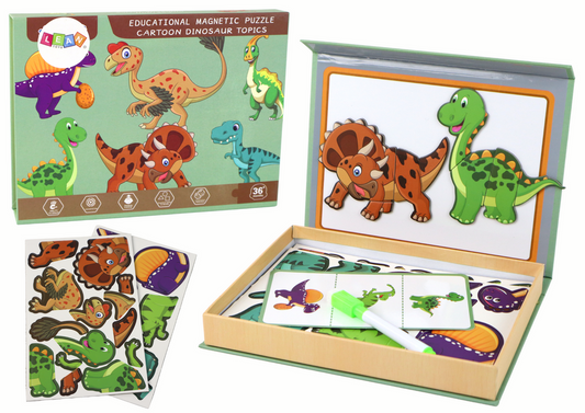 Conjunto de Puzzle Magnético Educativo Tema Dinossauros