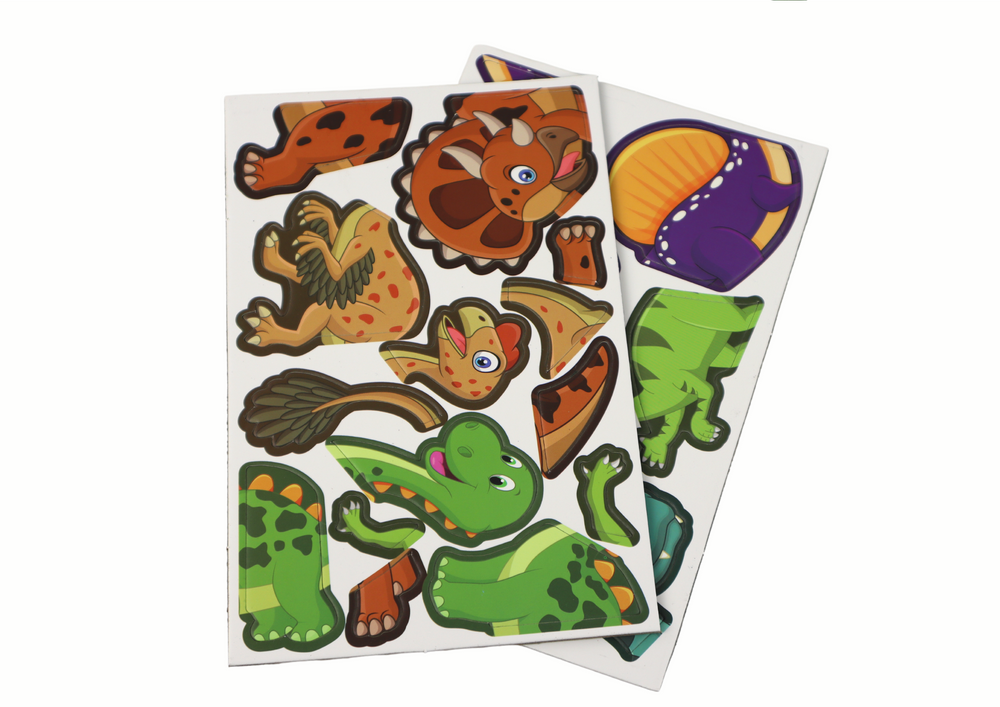 Conjunto de Puzzle Magnético Educativo Tema Dinossauros