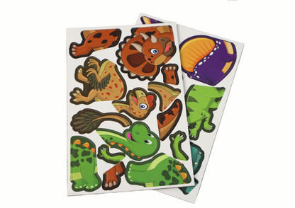 Conjunto de Puzzle Magnético Educativo Tema Dinossauros