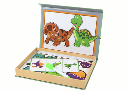 Conjunto de Puzzle Magnético Educativo Tema Dinossauros