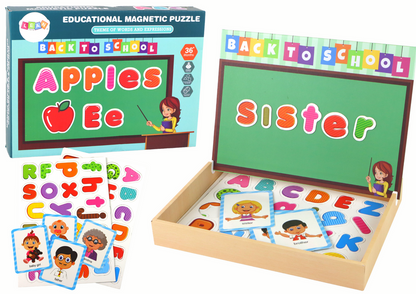 Conjunto de Puzzles Magnéticos Educativos com Quadro Multifunções