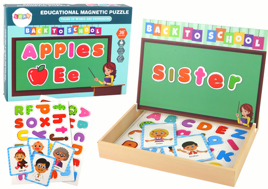 Conjunto de Puzzles Magnéticos Educativos com Quadro Multifunções