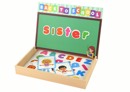 Conjunto de Puzzles Magnéticos Educativos com Quadro Multifunções