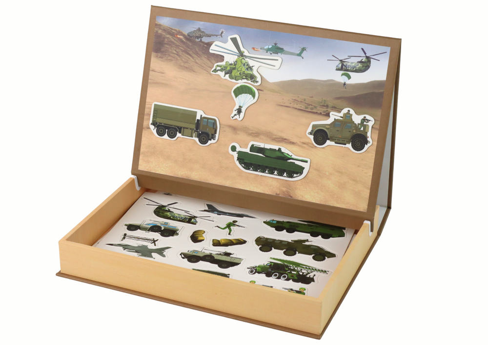 Conjunto de Puzzles Magnéticos Educativos Tema Guerra Terrestre