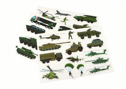 Conjunto de Puzzles Magnéticos Educativos Tema Guerra Terrestre