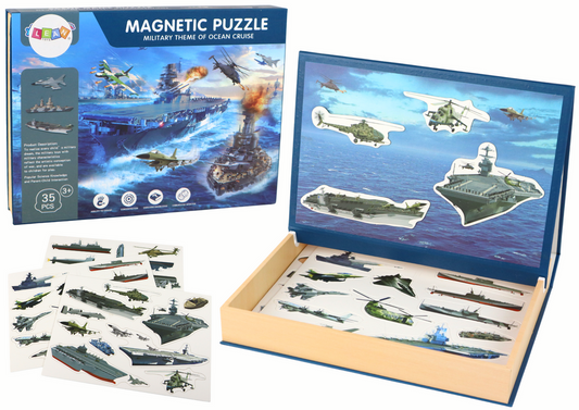 Conjunto de Puzzles Magnéticos Educativos Tema Navio Militar