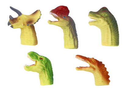 Fantoches de Dedo Sensoriais Dinossauros em Borracha