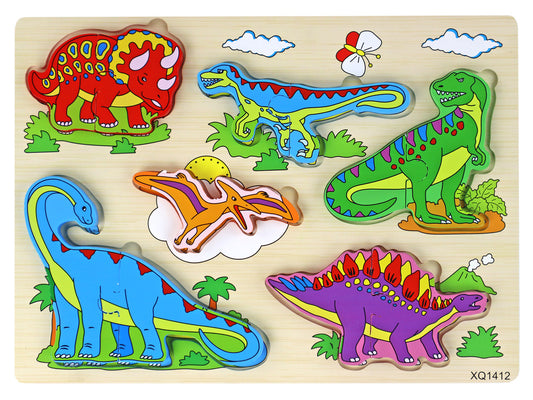 Puzzle 3D em Madeira Dinossauros 11 Peças