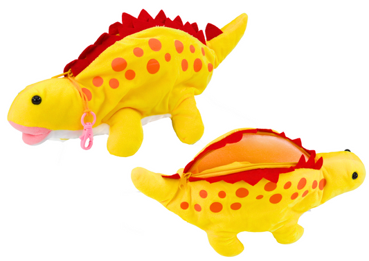 Estojo Peluche Dinossauro Amarelo