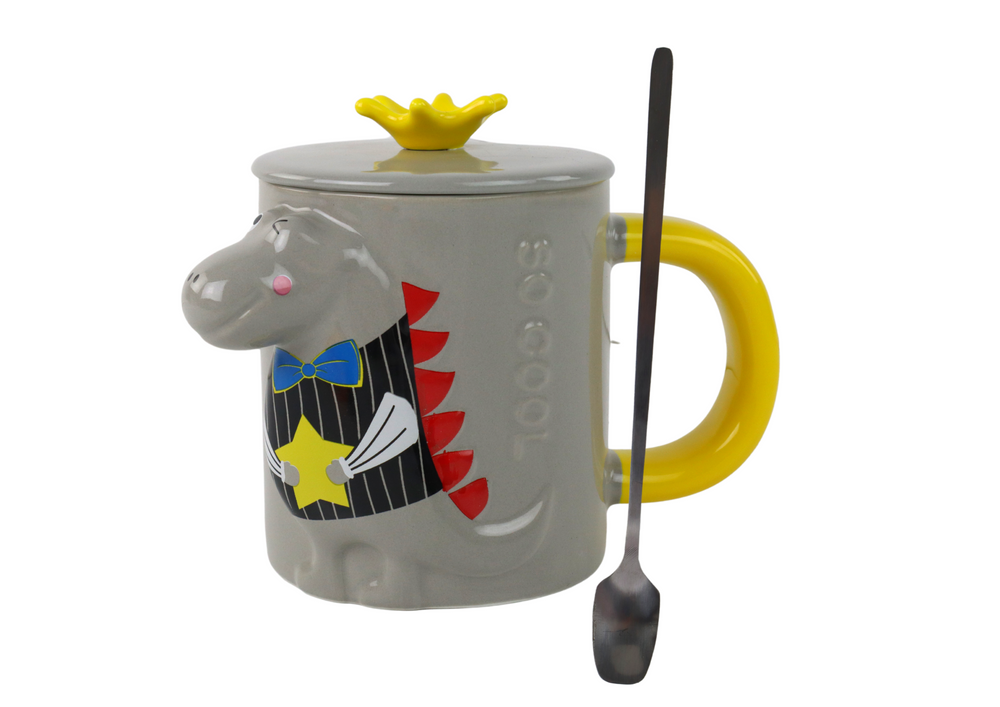 Caneca Infusora Dinossauro Cinzenta 400ml