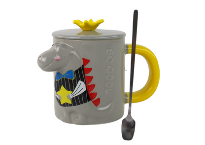 Caneca Infusora Dinossauro Cinzenta 400ml