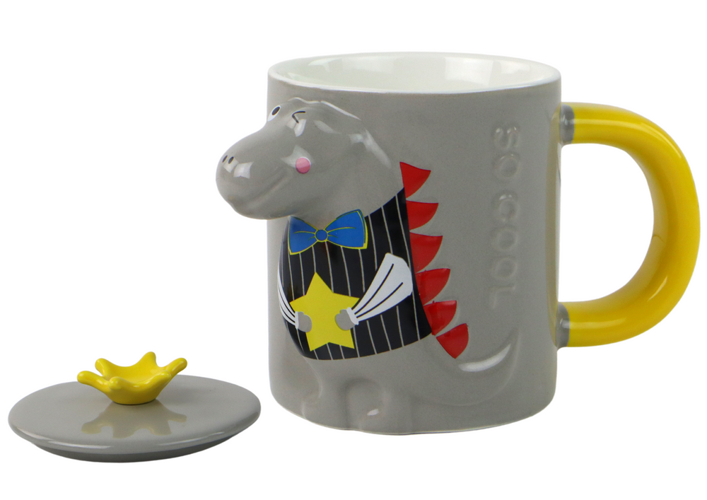 Caneca Infusora Dinossauro Cinzenta 400ml