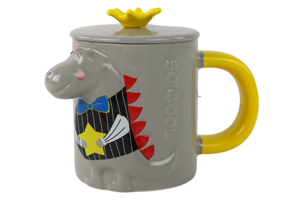 Caneca Infusora Dinossauro Cinzenta 400ml