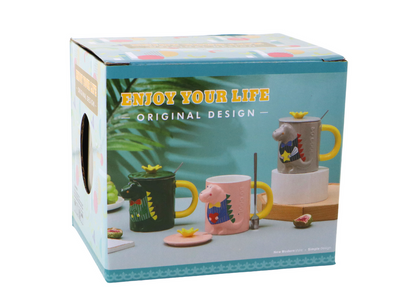 Caneca Infusora Dinossauro Cinzenta 400ml