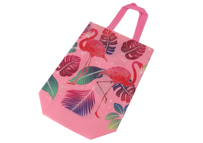 Saco de Presente Flamingos Rosa 30,5x24,5x10cm