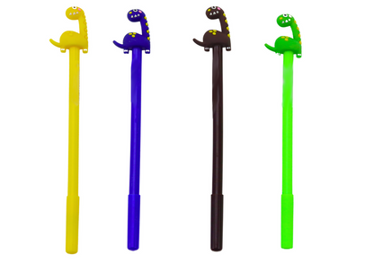 Caneta Dinossauro Tinta Preta Mix Castanho e Amarelo 0,5mm (1 unidade, sortido)