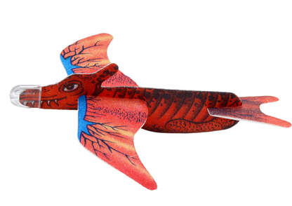 Avião Planador Dinossauro em Espuma Vermelho