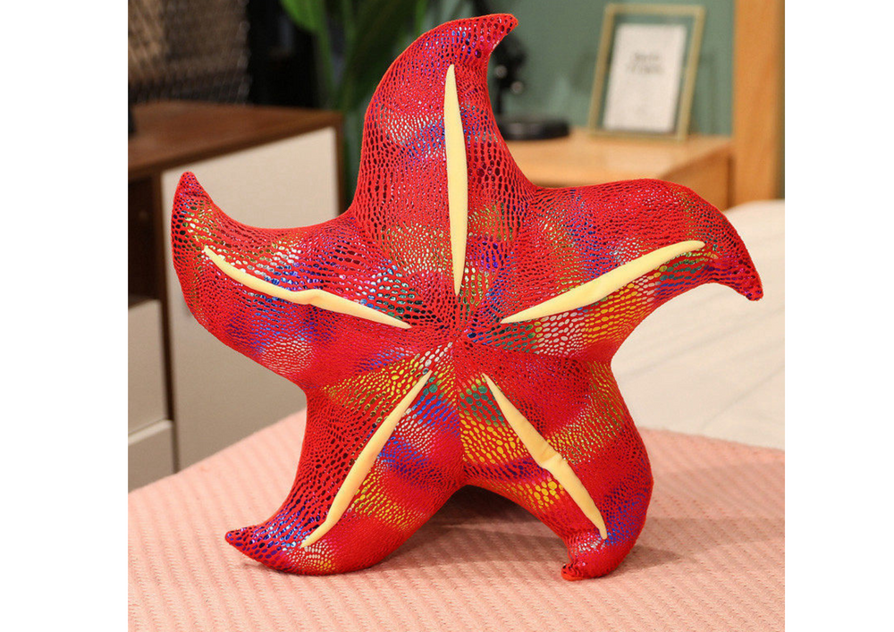Almofada Peluche Estrela-do-Mar Vermelha 45cm