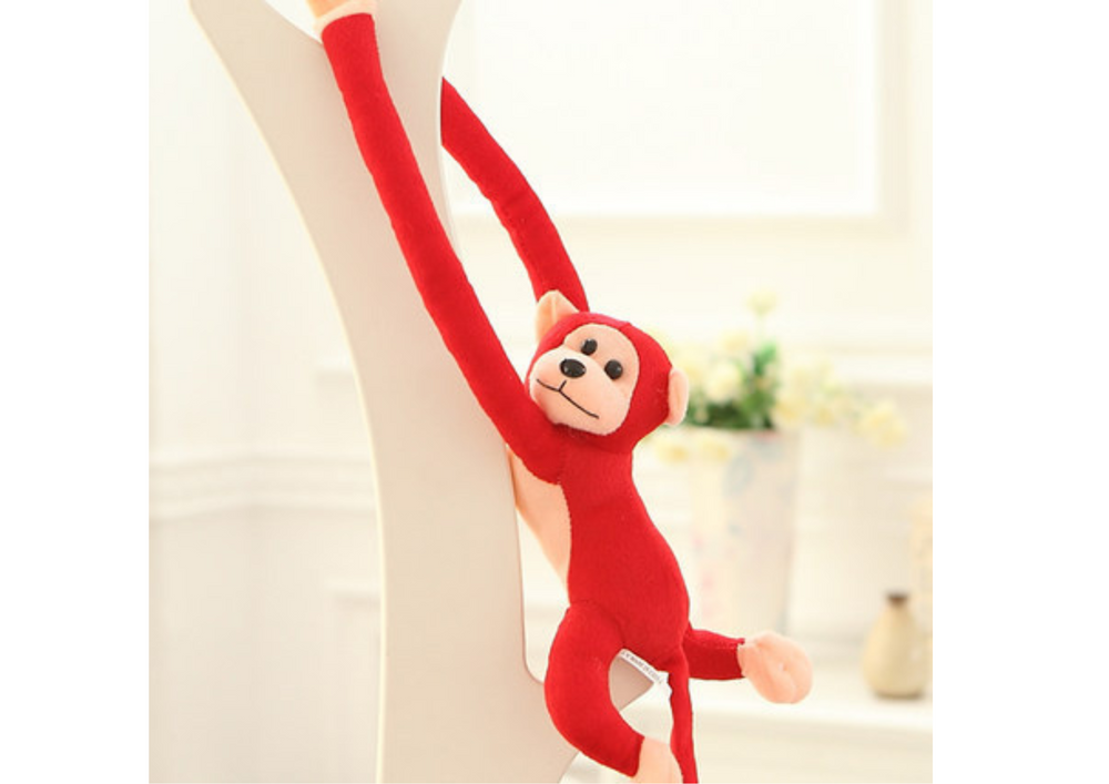Macaco Peluche com Som Vermelho 80cm