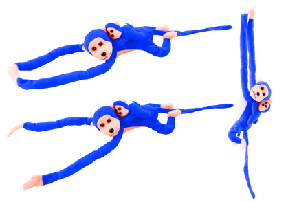 Macaco Peluche com Bebé Azul 70cm