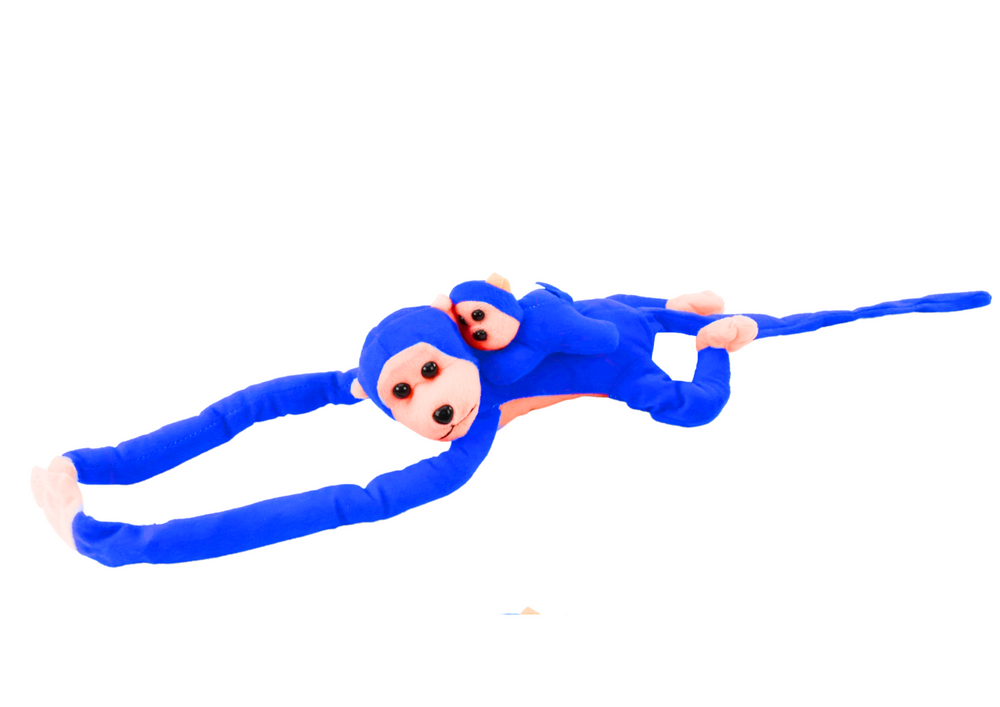 Macaco Peluche com Bebé Azul 70cm