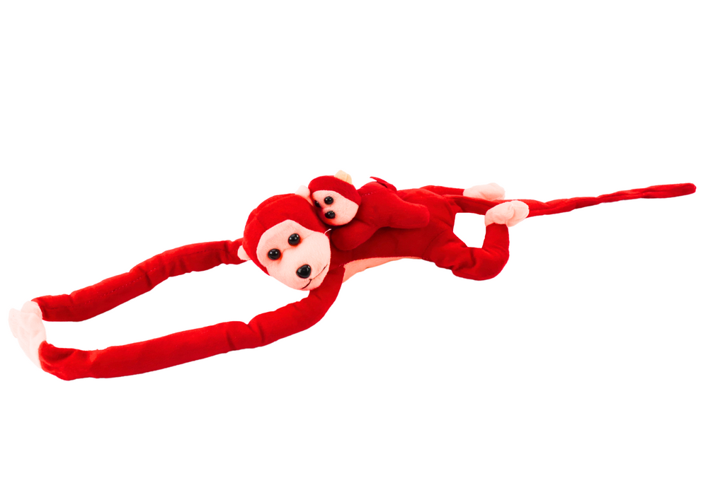 Macaco Peluche com Bebé Vermelho 70cm