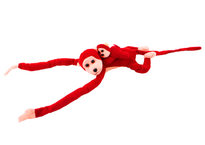 Macaco Peluche com Bebé Vermelho 70cm