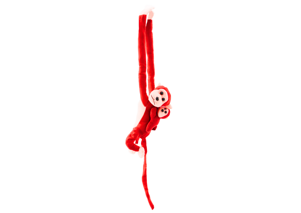 Macaco Peluche com Bebé Vermelho 70cm