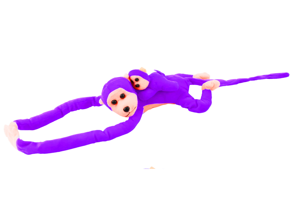 Macaco Peluche com Bebé Roxo 70cm
