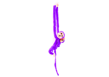 Macaco Peluche com Bebé Roxo 70cm