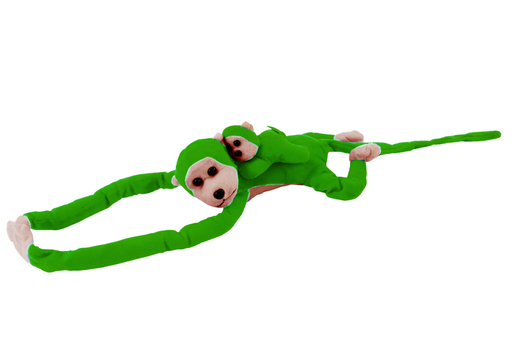 Macaco Peluche com Bebé Verde 70cm