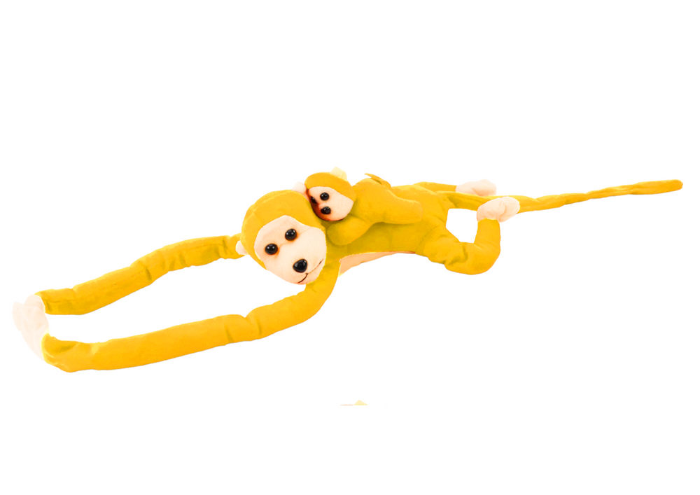 Macaco Peluche com Bebé Amarelo 70cm