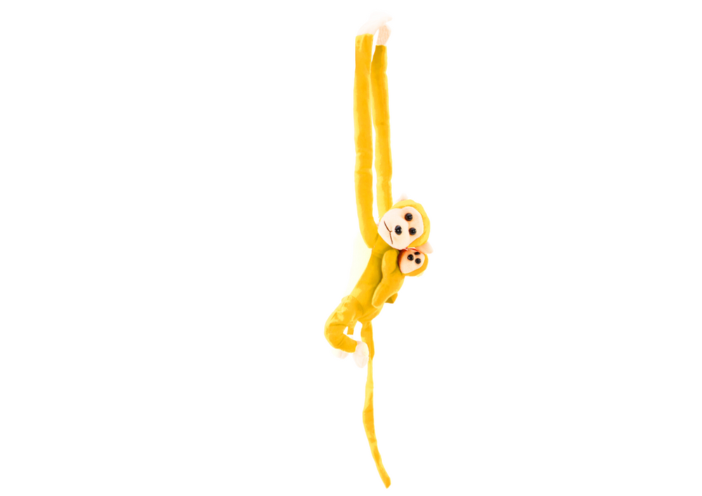 Macaco Peluche com Bebé Amarelo 70cm