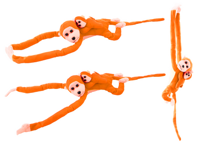 Macaco Peluche com Bebé Laranja com Som 70cm