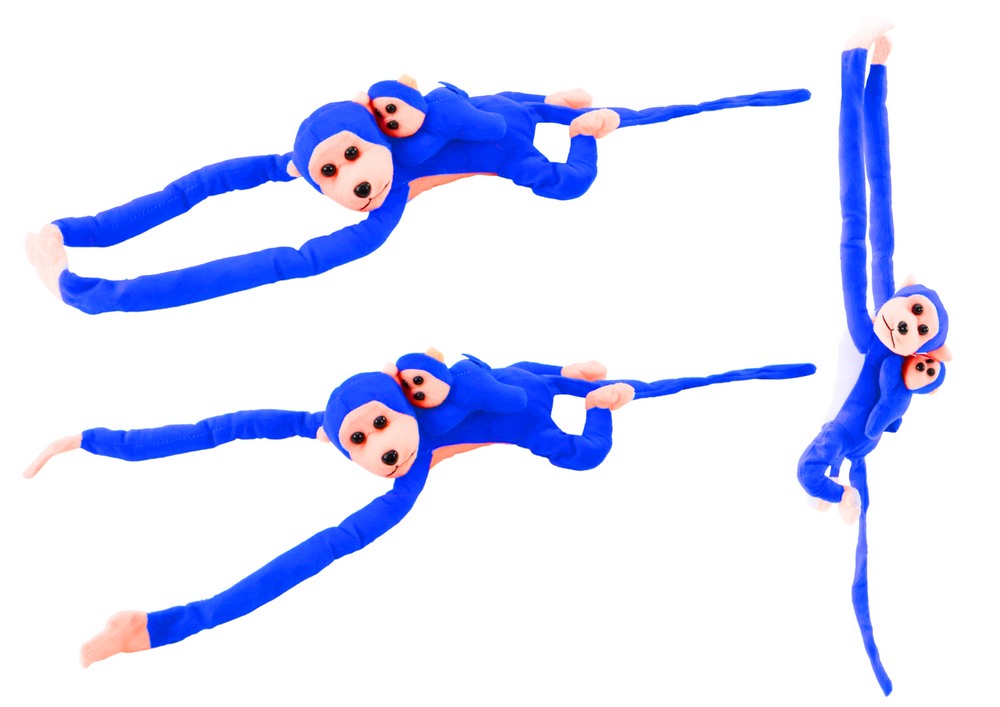 Macaco Peluche com Bebé Azul 90cm