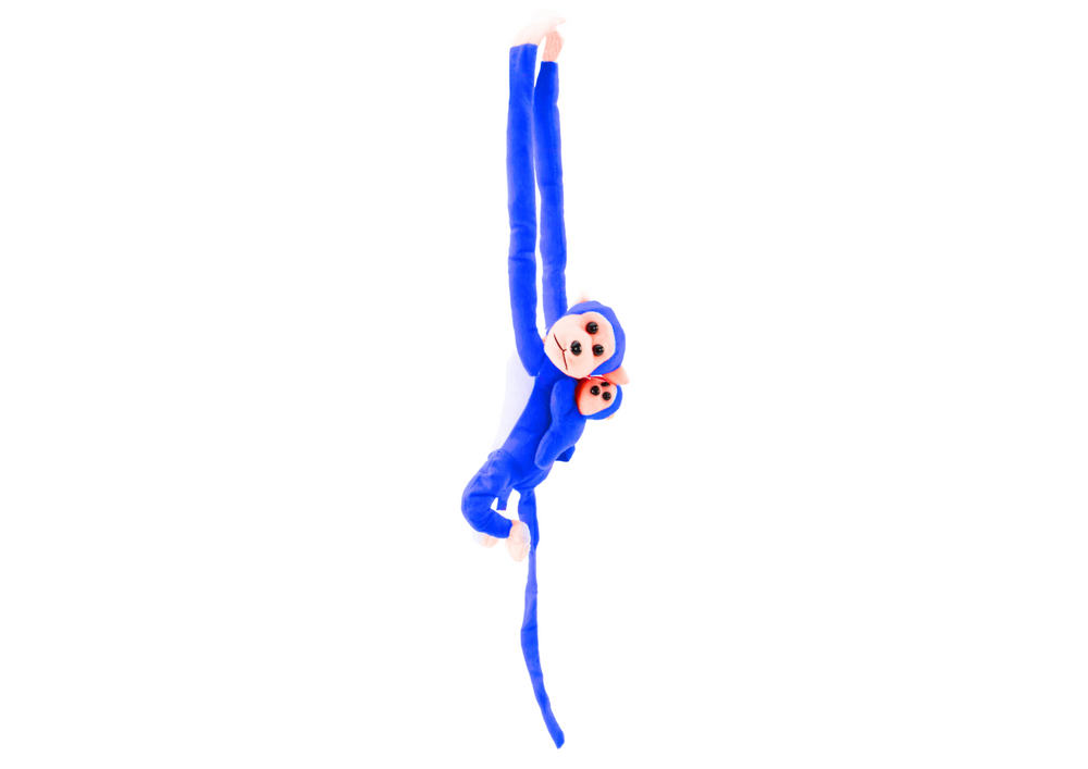 Macaco Peluche com Bebé Azul 90cm