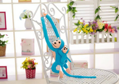 Macaco Peluche com Bebé Azul 90cm