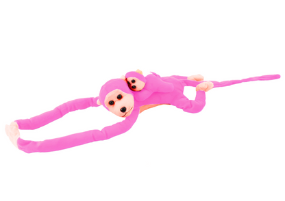 Macaco Peluche com Bebé Rosa 90cm