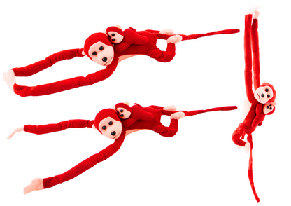 Macaco Peluche com Bebé Vermelho 90cm