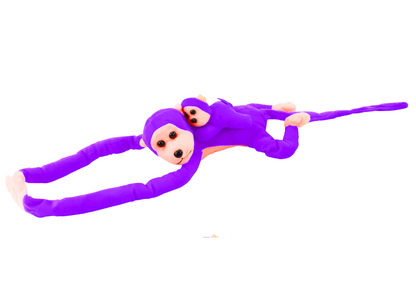 Macaco Peluche com Bebé Roxo 90cm