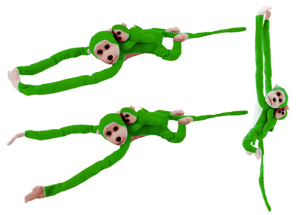 Macaco Peluche com Bebé Verde 90cm