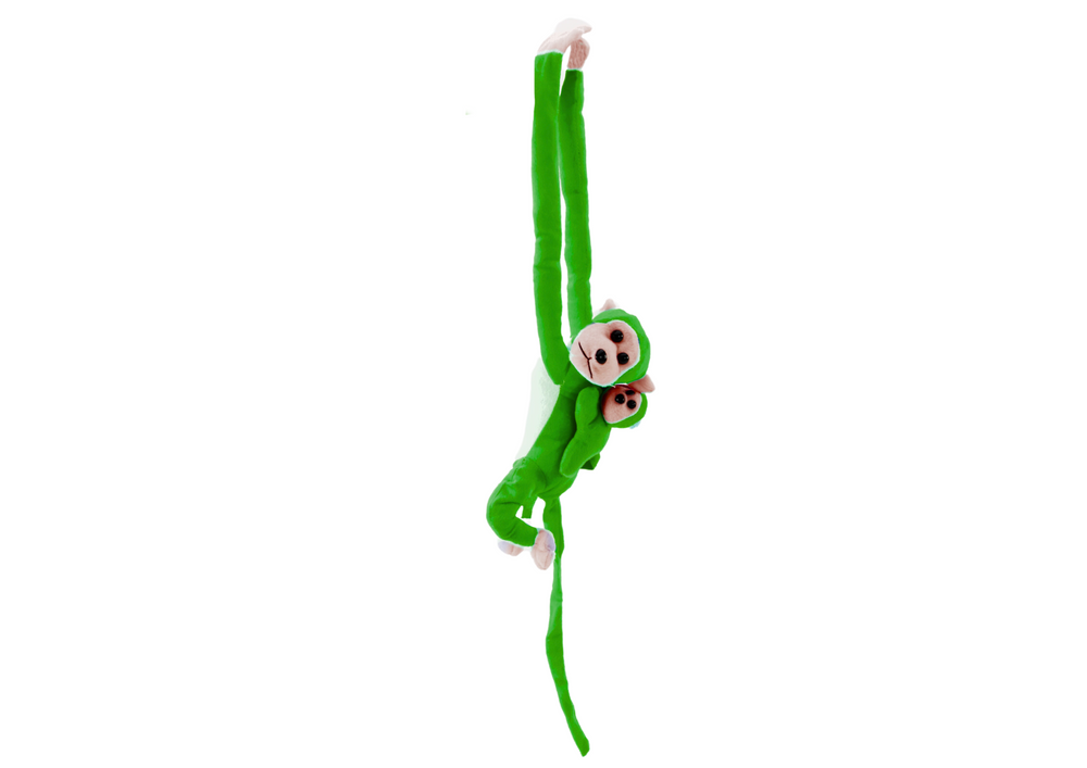 Macaco Peluche com Bebé Verde 90cm