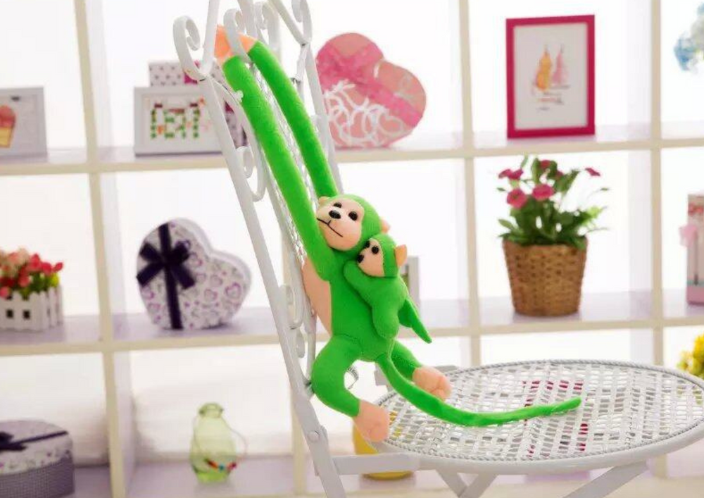 Macaco Peluche com Bebé Verde 90cm