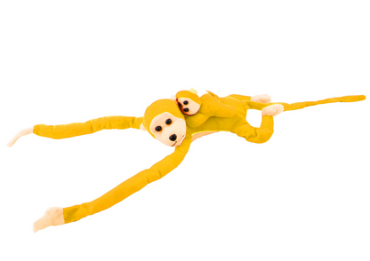 Macaco Peluche com Bebé Amarelo 90cm