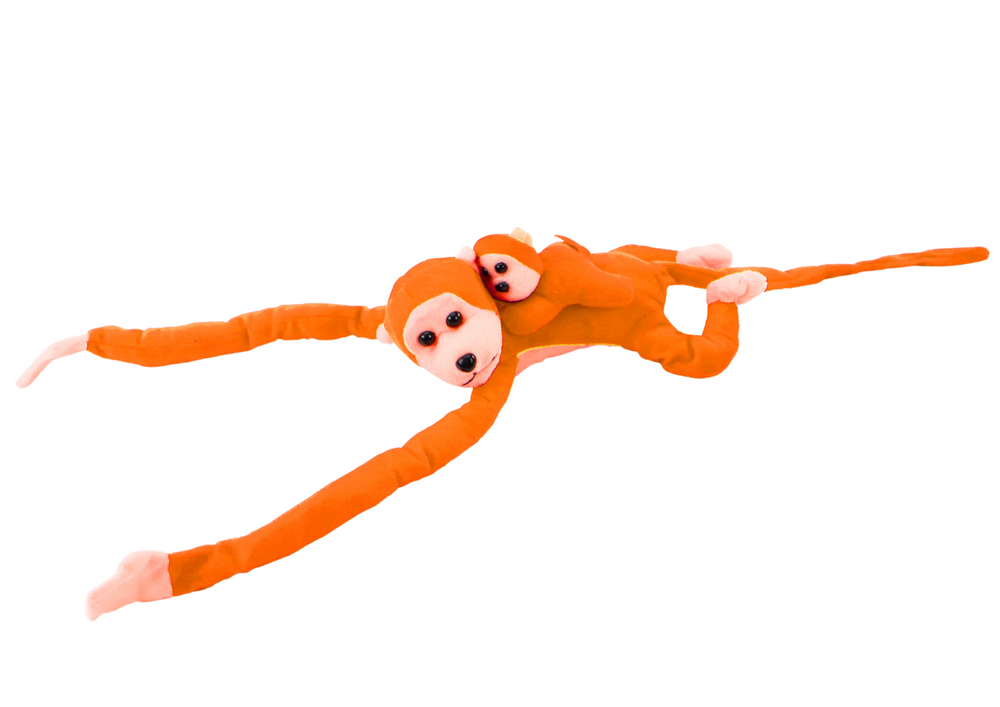 Macaco Peluche com Bebé Laranja 90cm