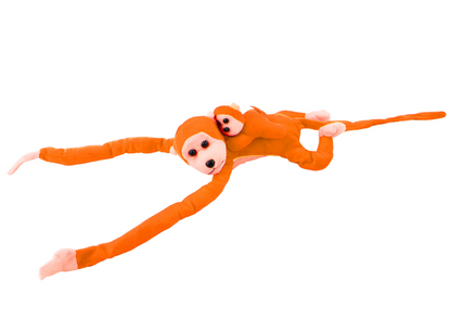Macaco Peluche com Bebé Laranja 90cm