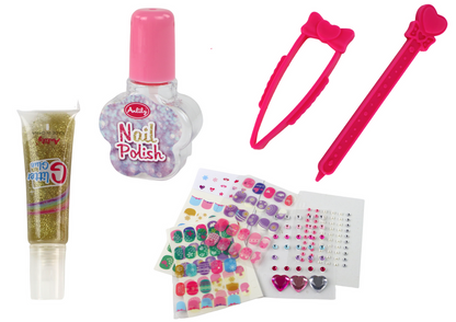 Mala com Acessórios de Unhas Manicure Autocolantes e Tips