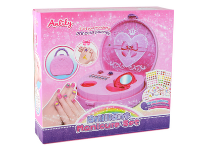 Mala com Acessórios de Unhas Manicure Autocolantes e Tips